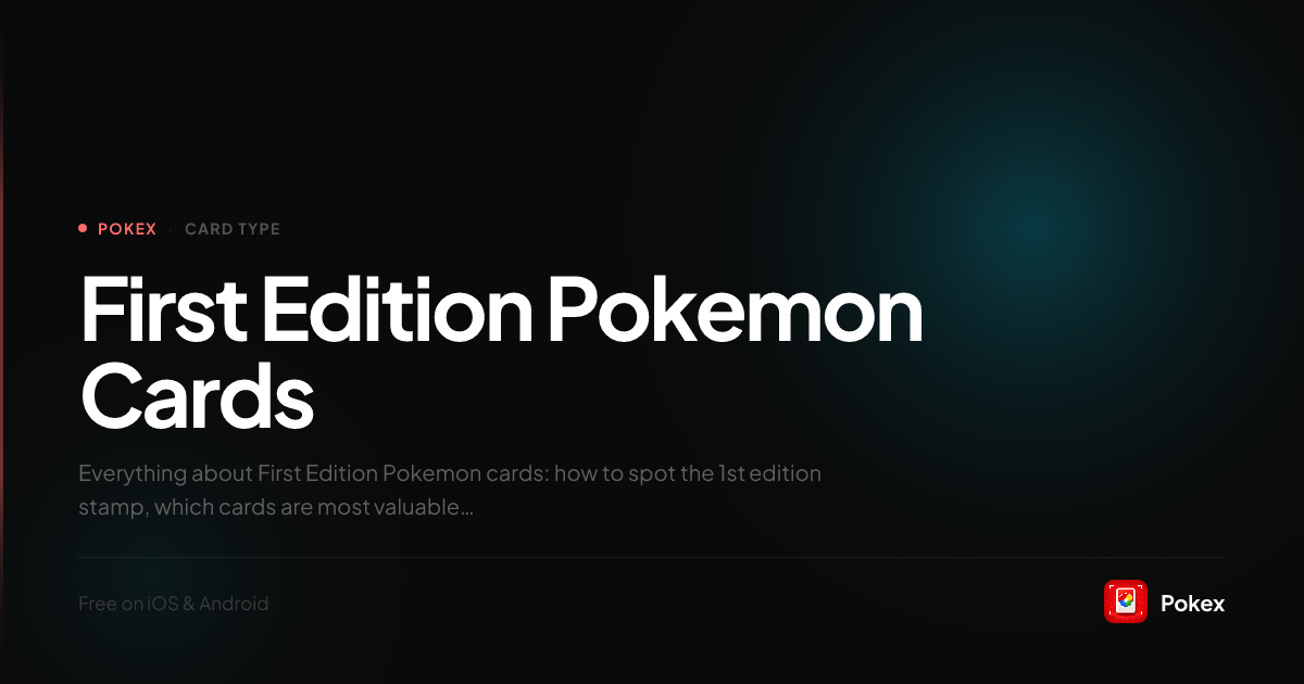 Edition One Pokemon First Edition Pokemon Cards — Guide & Values | Pokex